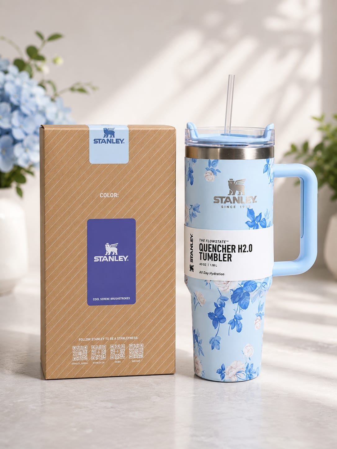 Stanley 40oz Printed Tumbler With Handle & Straw – Insulated Travel Mug