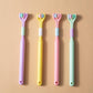 Three-Sided V-Shaped Toothbrush for Adults, Soft PBT Bristles with 360° Deep Cleaning, Non-Slip Handle & Built-In Tongue Scraper Packet of 2 Brushes Random Colors
