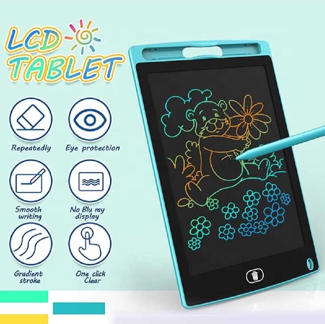 LCD Writing Tablet for Kids 8.5 Inch, Colorful Drawing & Doodle Board, Reusable Writing Pad with Stylus for School & Home