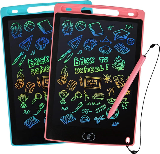 LCD Writing Tablet for Kids 8.5 Inch, Colorful Drawing & Doodle Board, Reusable Writing Pad with Stylus for School & Home