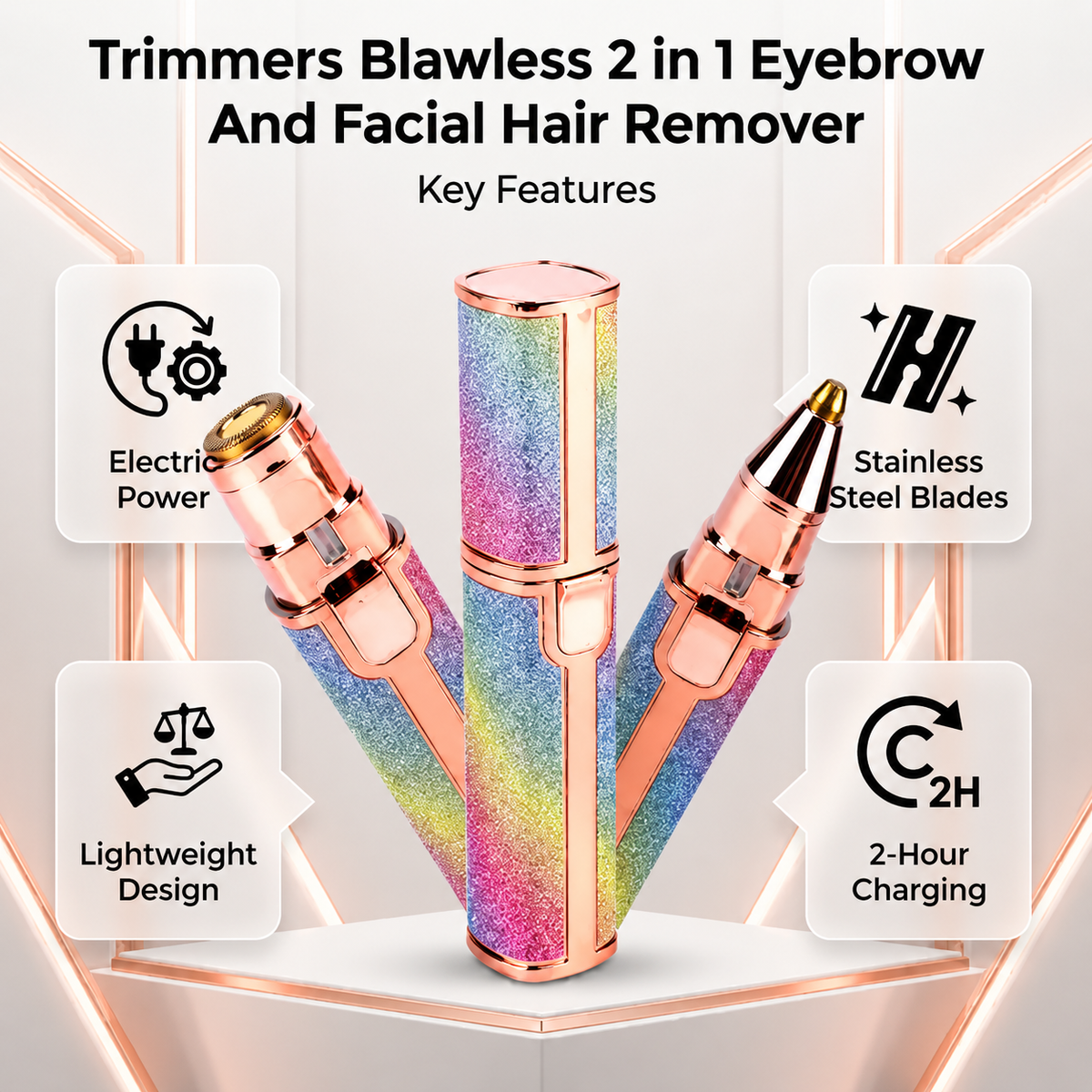 Rechargeable 2-in-1 Eyebrow Trimmer & Facial Shaver