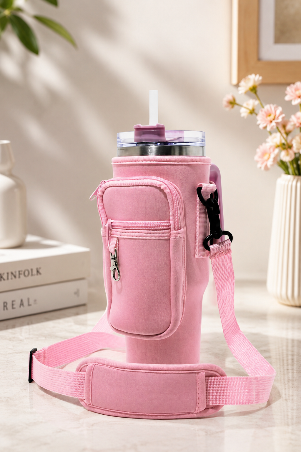 Blush Pink 40oz Tumbler Carrier Bag